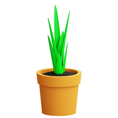 Clay flowerpots. 3D rendering, isolate. Beautiful image of a pot. Scattered earth. Work in the garden. Illustration in cartoon style. Gardening at home. Vessel for growing plants.