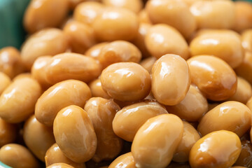 Fresh natto on monochrome background