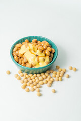 Fresh natto on monochrome background