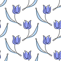 Tulip seamless background.