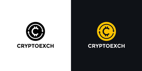 Modern cryptocurrency exchange logo with letter c for cryptocurrency logo