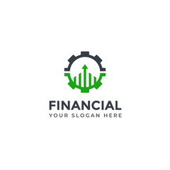 Financial management tools logo with arrow logo template