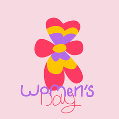 Cute holiday illustration with colorful eight for valentines day. Vector doodle concept for greeting card, banner, print and other design 