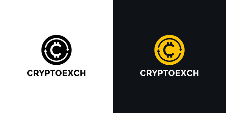 Modern cryptocurrency exchange logo with letter c for cryptocurrency logo