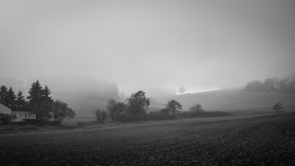 Foggy autumn landscape in Bavaria