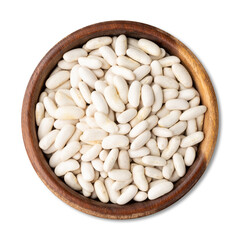 White beans in a bowl isolated over white background