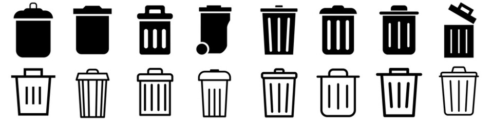 Vector icon trash can. garbage illustration sign collection. waste logo.
