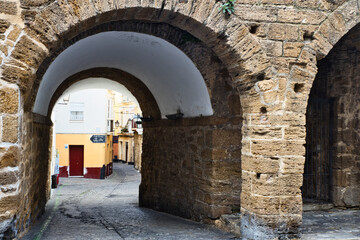 Fototapeta na wymiar View of the Arco de los Blanco (Cádiz, Spain)