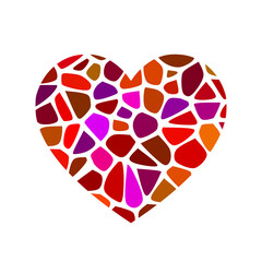 Vector red heart. Logo, valentine, badge, sticker, postcard, apology, congratulation, anniversary. 