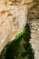 The Yavapai Native American Indian Cliff Dwellings at Montezuma's Well Looking at the Stream Flowing from the Main Pool through the back Channel