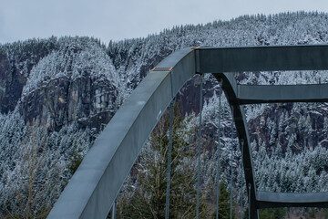 View of Bridge Across Skykomish River In Index Washington