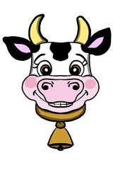 cute smiling cow head