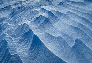 Fototapeta na wymiar abstract background blue wavy snow surface