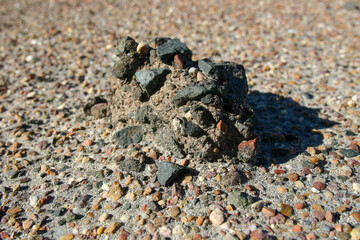 Desert Pavement on an Arizona Desert Created by Deposition and Evaporating with Small Pebbles Locked Together by Silt