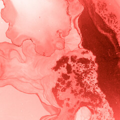 Cosmetics Alcohol Ink. Pink Peaceful Banner.