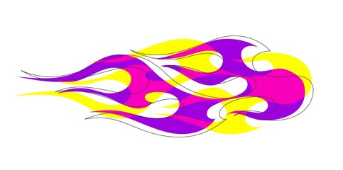 Fire emblem, old school flame shaped element, isolated vector illustration