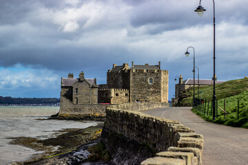 Blackness Castle on the beach of sea in Scotland