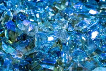 Full Quartz stone crystals on polished slab frame of colorful gemstones texture. Natural mineral...