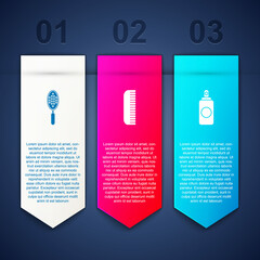 Set Hairbrush, and Spray can. Business infographic template. Vector