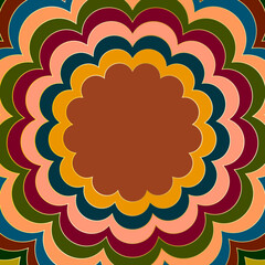 Abstract round pattern, mandala shape, vintage design background, floral ornament, vector illustration.