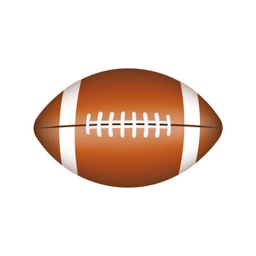 American football ball, isolated, vector illustration.
