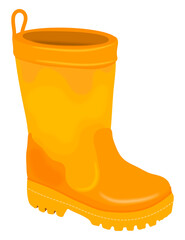 yellow rubber boot isolated on white
