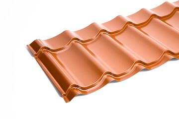 Roofing metal tiles and sheet facade and roofing corrugated board. Facing material with the texture of wood, brickwork, natural stone. 