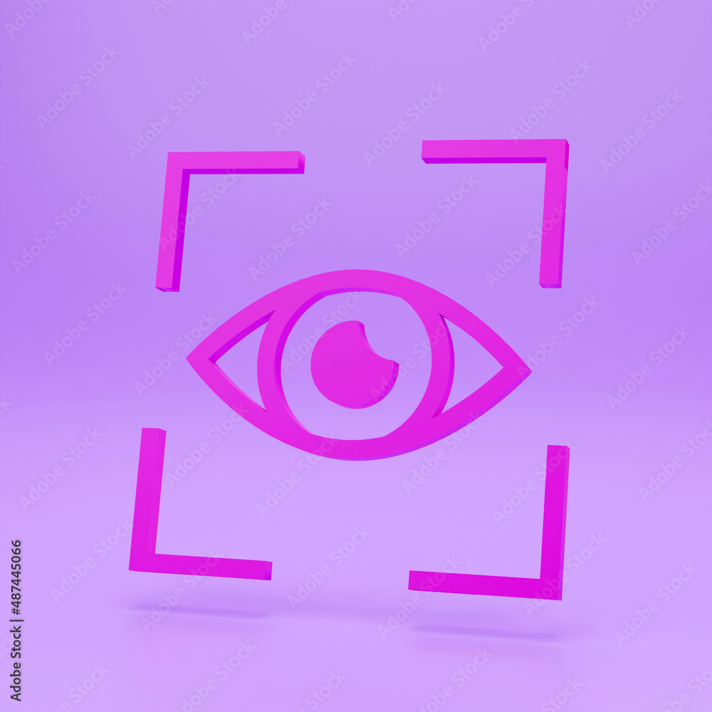 Poster iris recognition for biometric identification. stock 3d render concept for computer authentication, 