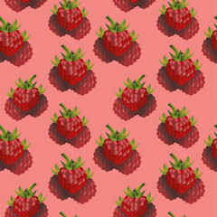seamless pattern with strawberries