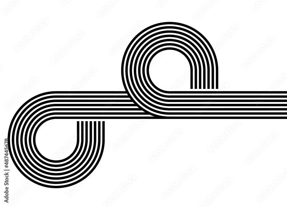 Poster abstract black and white pattern of black parallel lines on a white background in retro style. trend