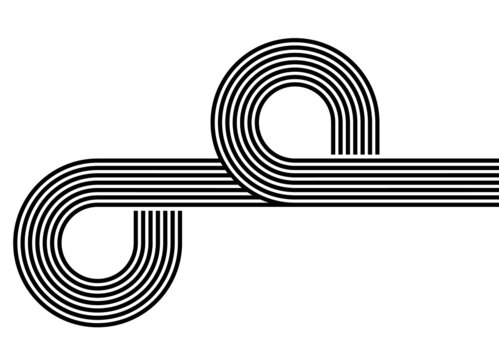 Abstract black and white pattern of black parallel lines on a white background in retro style.
Trendy vector background.