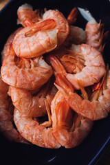 Patagonian prawns in the shell