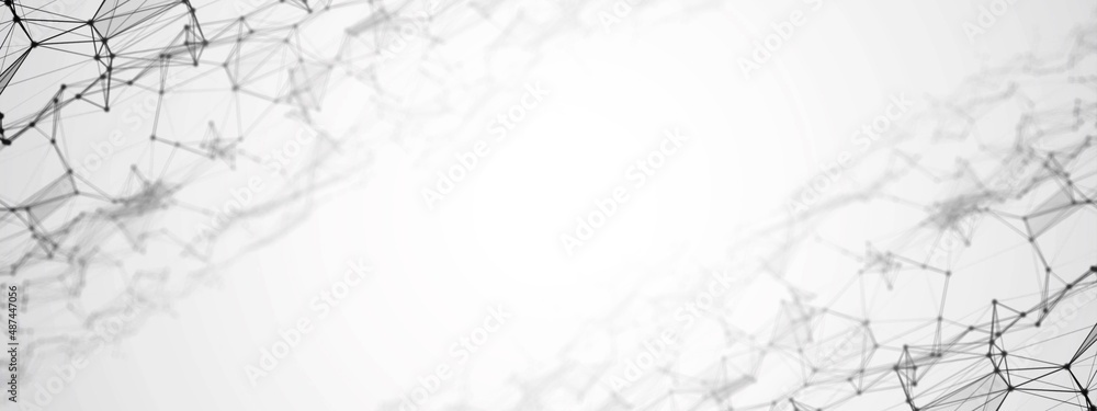 Poster abstract halftone background frame. digital network technology design. pattern of plexus lines and d