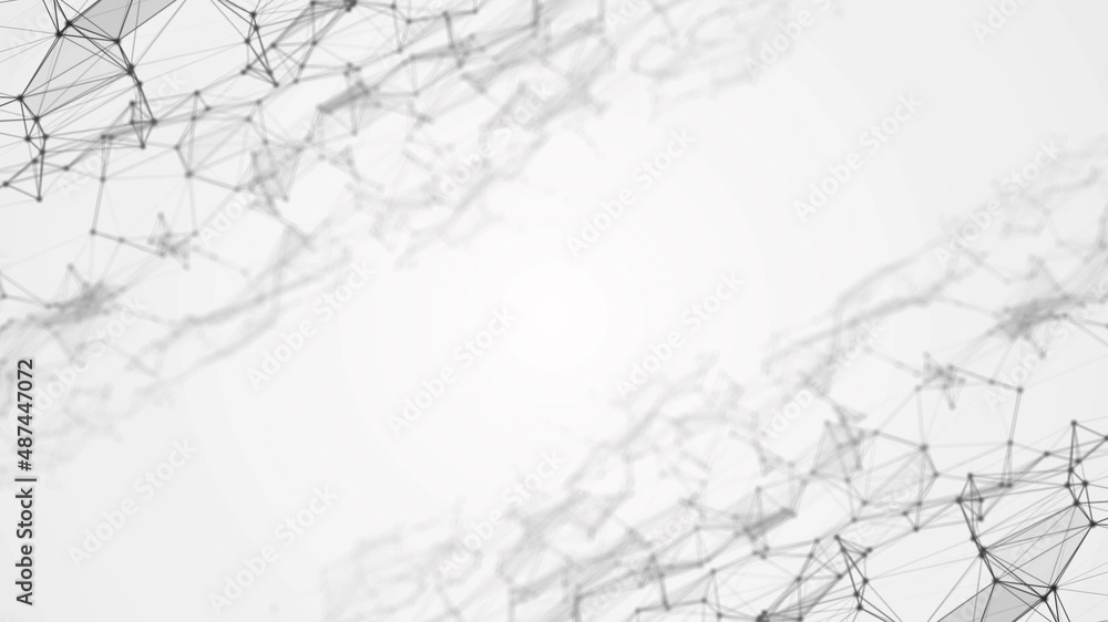 Poster abstract halftone background frame. digital network technology design. pattern of plexus lines and d
