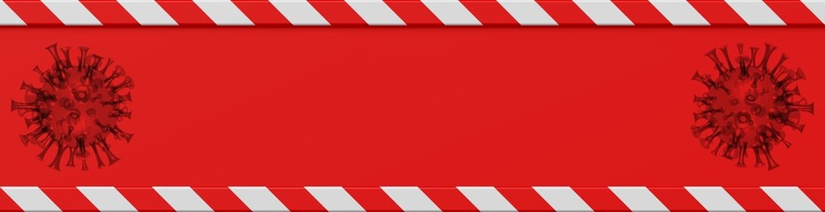 Warnschild mit Virussymbol