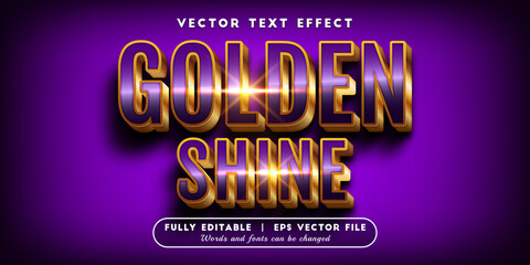 Text effects 3d golden shine, editable text style