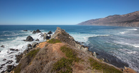 Nature trail on ridge on original Ragged Point at Big Sur on the Cental Coast of California United States
