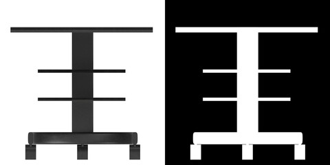 Obraz premium 3D rendering illustration of a tv trolley cart