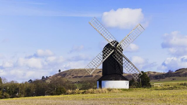 Timelapse of traditional windmill in the English countryside