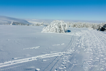 Fototapeta na wymiar Amazing Winter landscape of Vitosha Mountain, Bulgaria