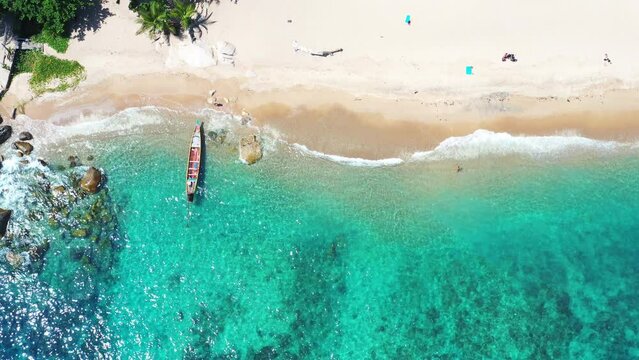 Aerial view of Tanote beach, Koh Tao, Thailand
