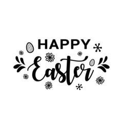 Happy Easter vector lettering design.