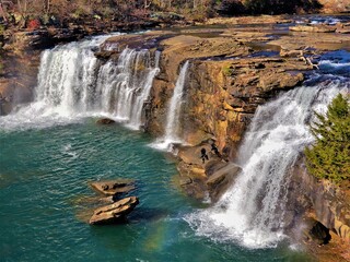waterfall in autumn