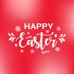  Easter vector lettering design on red blurred background.