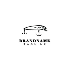 Fototapeta premium fishing lure logo cartoon design template icon black isolated vector