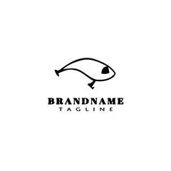 fishing lure logo cartoon design template icon black isolated vector