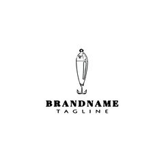fishing lure logo cartoon design template icon black isolated vector