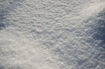Texture of white snow sparkling in the sun