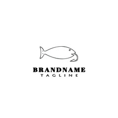 fishing logo cartoon icon simple template black isolated illustration