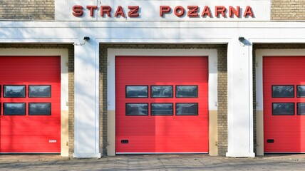 Fototapeta na wymiar Sign Straz Pozarna - Fire Brigade